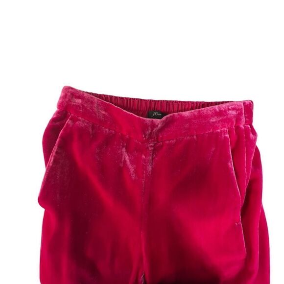 J Crew sz 0 Velvet Bright Berry Pink Pull On Peyton Pant High Rise Waist Trouser - Picture 14 of 14
